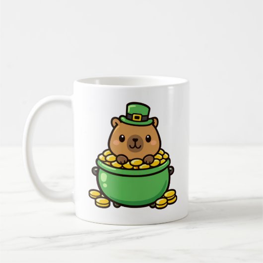 Mug Chanceux Capybara Pot d'Or Drôle de la Saint-Patri (Gauche)