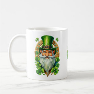 Mug Chanceux Leprechaun Irlandais Fer à Cheval et Trèf