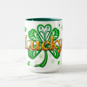 Mug Chanceux Texte Motif Trèfle St Patrick (Centre)