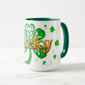 Mug Chanceux Texte Motif Trèfle St Patrick (Devant droit)