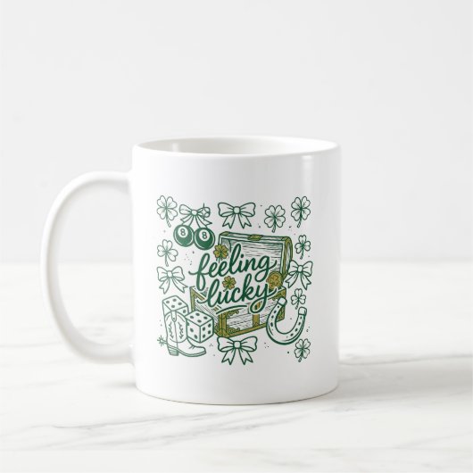 Mug Chanceux Typographie festive de la Saint-Patrick (Gauche)