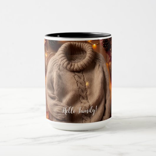 Mug Chandail d'automne, Feuille, Citrouille Pinecones (Centre)