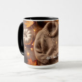 Mug Chandail d'automne, Feuille, Citrouille Pinecones (Devant gauche)