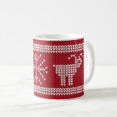 Mug Chandail de Noël Knit Motif Arbre rouge Flocon de  (Devant droit)