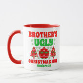 Mug Chandail de Noël moche de frère personnalisé (Gauche)