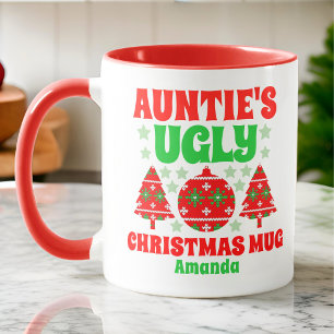Mug Chandail de Noël moche de la tante personnalisée