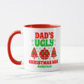 Mug Chandail de Noël moche de papa personnalisé (Gauche)