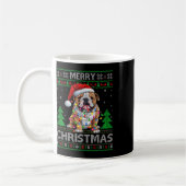 Mug Chandail Retro Moche Xmas Style Père Noël Chien Ch (Gauche)