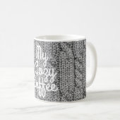 Mug Chandail tricot câble gris mignon (Devant droit)