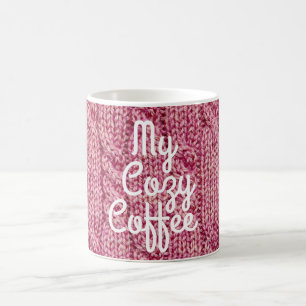Mug Chandail tricot câble mignon fil rose confortable