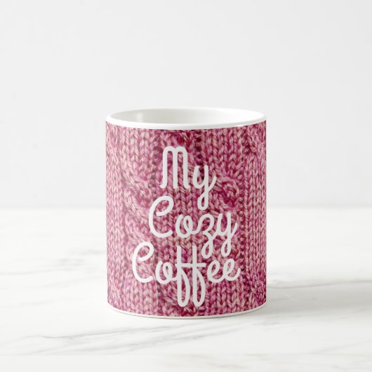 Mug Chandail tricot câble mignon fil rose confortable (Centre)