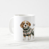 Mug Chandail vert chien Noël (Devant gauche)