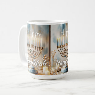 Mug Chandeleur de Hanukkah aquarelle luxe moderne