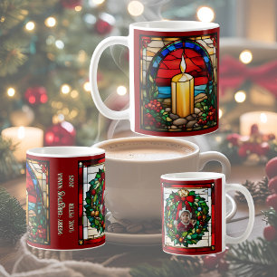 Mug Chandelier de Noël doré en faux verre teinté