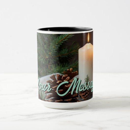 Mug Chandelle à thème de Noël et Pinecone (Centre)