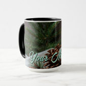Mug Chandelle à thème de Noël et Pinecone (Devant gauche)