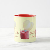 Mug chandelle romantique en forme de coeur rouge (Centre)