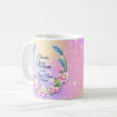 Mug Changement de nom Fête des mères Pink Pastel Fleur (Devant gauche)