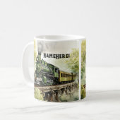 Mug Changement de nom - Moteur de train à vapeur verte (Devant gauche)