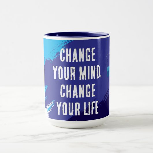 Mug Changer d'avis, Changer de vie (BLEU) (Centre)