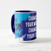 Mug Changer d'avis, Changer de vie (BLEU) (Devant gauche)