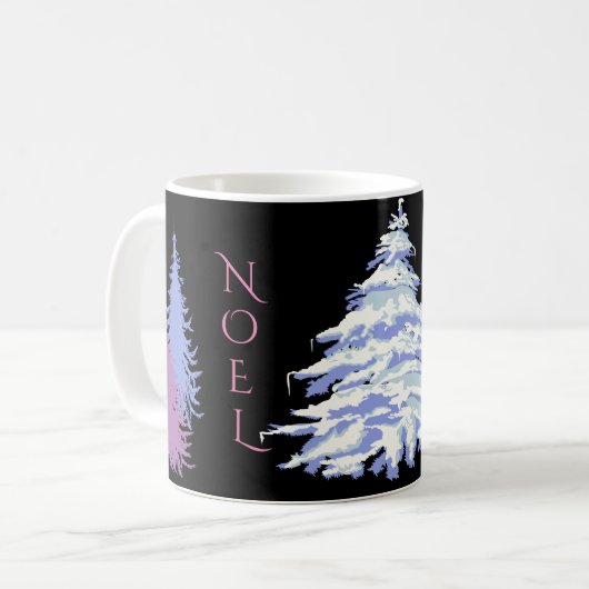 Mug Changer de couleur de l'arbre à neige moderne Noël (Devant gauche)