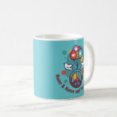 Mug Changer de nom Texte Paix Amour Boho Hippie Doves (Devant droit)