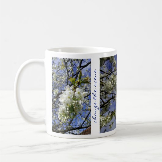 Mug Changer de scène Citation Inspirationnelle Fleurs (Gauche)