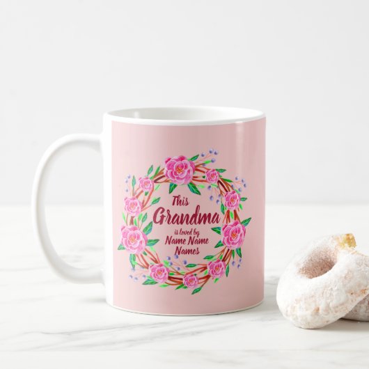 Mug Changer grand-mère Nom aimé par petits-enfants (Avec donut)