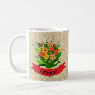 Mug Changer Grand-Mère Nom Grammy Nana Grandma Flower