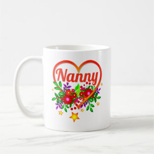 Mug Changer Grand-Mère Nom - Nounou - Coeur & Fleurs
