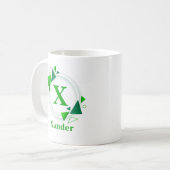 Mug Changer la initiale Ajouter un nom Cercle Vert Bla (Devant gauche)