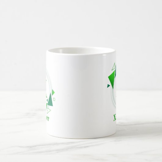 Mug Changer la initiale Ajouter un nom Cercle Vert Bla (Centre)