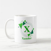Mug Changer la initiale Ajouter un nom Cercle Vert Bla (Gauche)