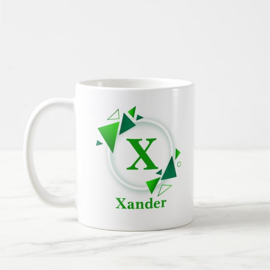 Mug Changer la initiale Ajouter un nom Cercle Vert Bla (Gauche)