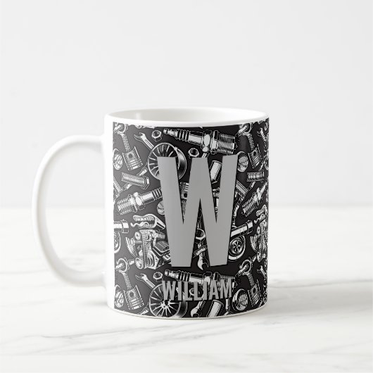 Mug Changer la lettre initiale Ajouter un nom U V W X  (Gauche)