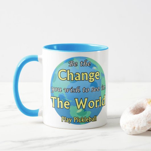 Mug Changer le monde - Jouer au Pickleball (Avec donut)