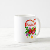 Mug Changer le nom de grand-mère - Babushka Coeur & Fl (Devant droit)