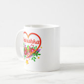 Mug Changer le nom de grand-mère - Babushka Coeur & Fl (Devant gauche)