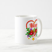 Mug Changer le nom de la mère - Maman - Coeur & Fleurs (Devant droit)
