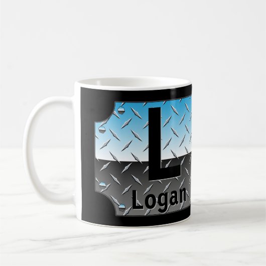 Mug Changer le nom initial Ajouter H I J K L M N Blue (Gauche)