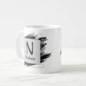 Mug Changer le nom initial Crayon noir - M N O P Q (Devant gauche)