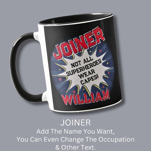 Mug Changer le texte, JOINER Tous les super-héros ne s