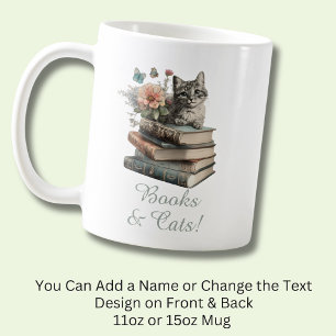 Mug Changer le texte, les livres et les chats, avec de
