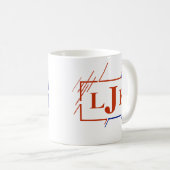 Mug Changer Monogramme initial Brown Bleu Bleu AVC I J (Devant droit)