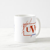 Mug Changer Monogramme initial Brown Bleu Traces U V W (Devant droit)