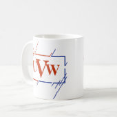 Mug Changer Monogramme initial Brown Bleu Traces U V W (Devant gauche)