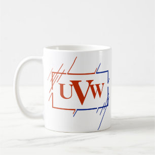 Mug Changer Monogramme initial Brown Bleu Traces U V W