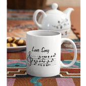 Mug Chanson d'amour Oiseaux Notes Art Noir Blanc