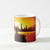Mug Chanson de l'illustration du coucher du soleil cou (Devant droit)